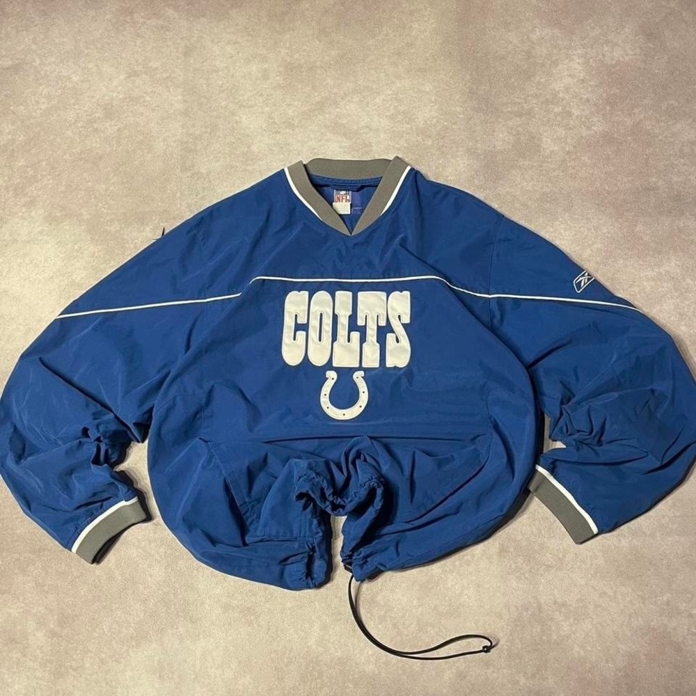 Vintage Indianapolis Colts NFL Spellout Pullover Windbreaker Jacket